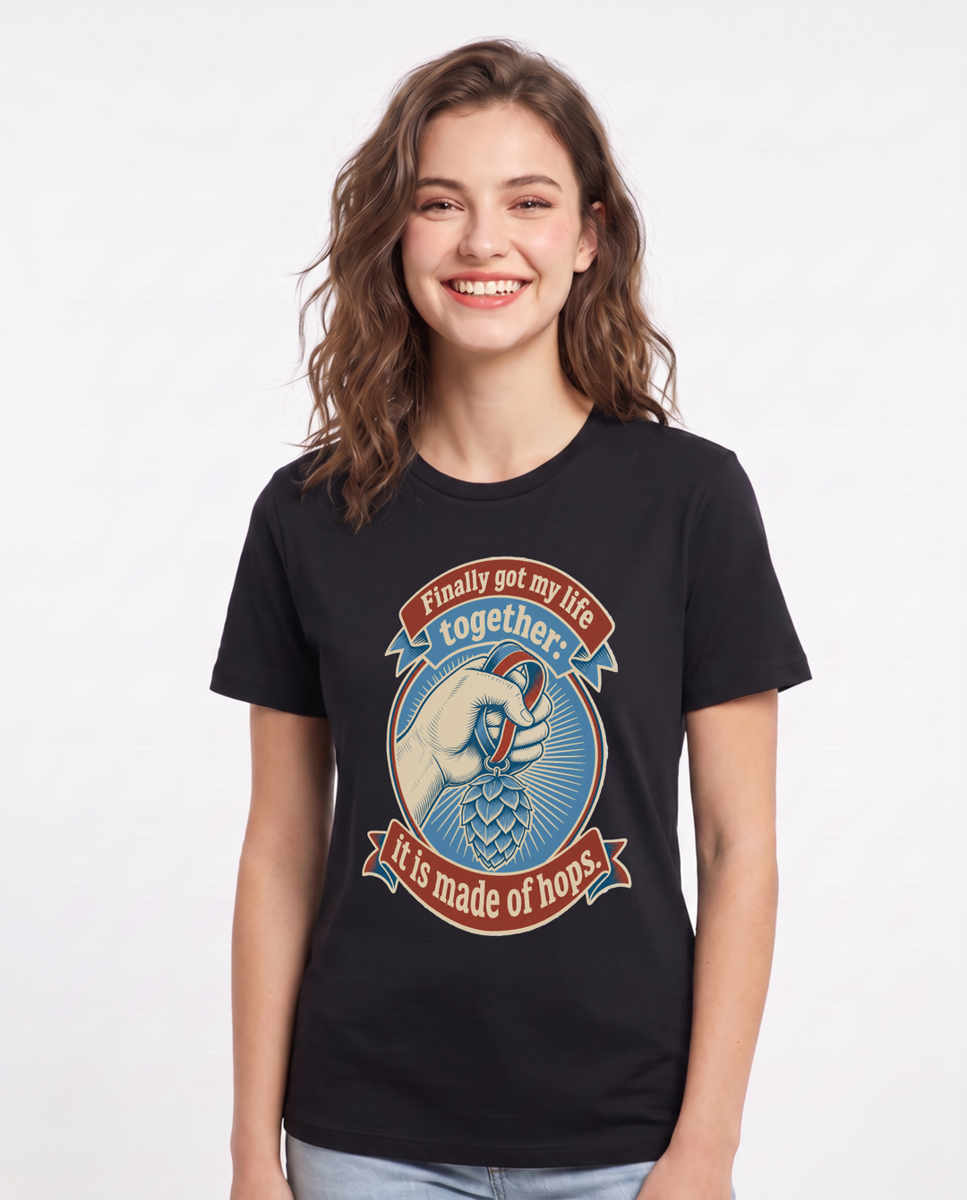 Beer Black T-Shirt for Women – Everyday Expression Graphic Tee product image 1