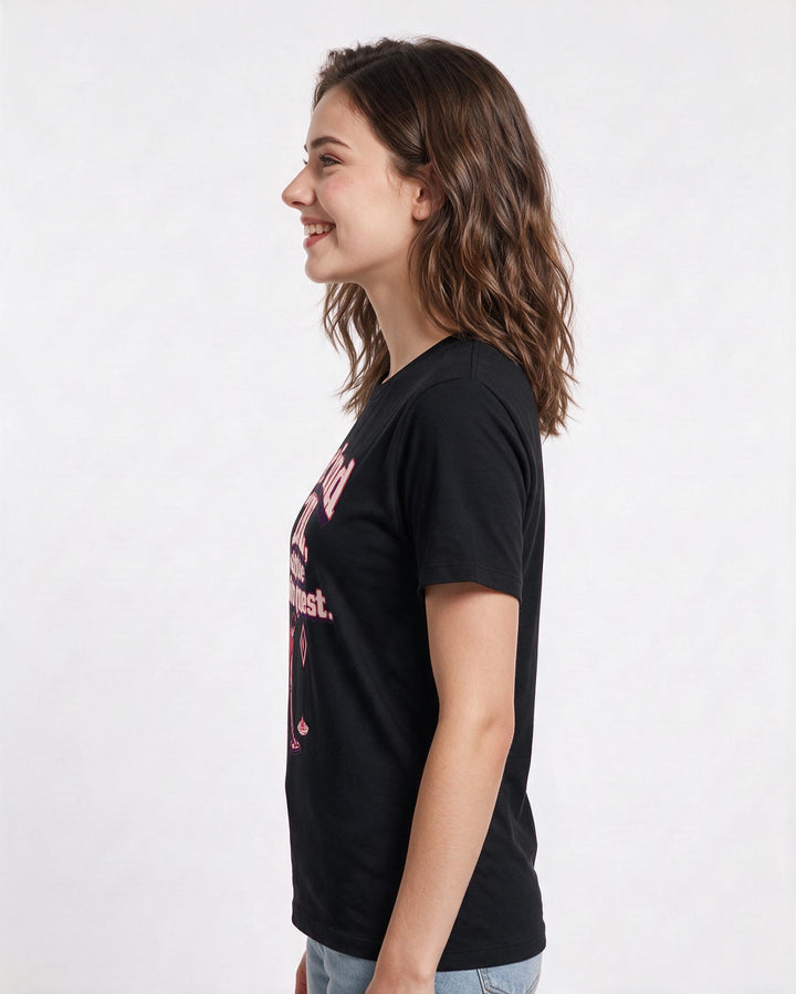 Funny Gaming Women's Black T-Shirt – Grind IRL, skip the main quest. product image 2