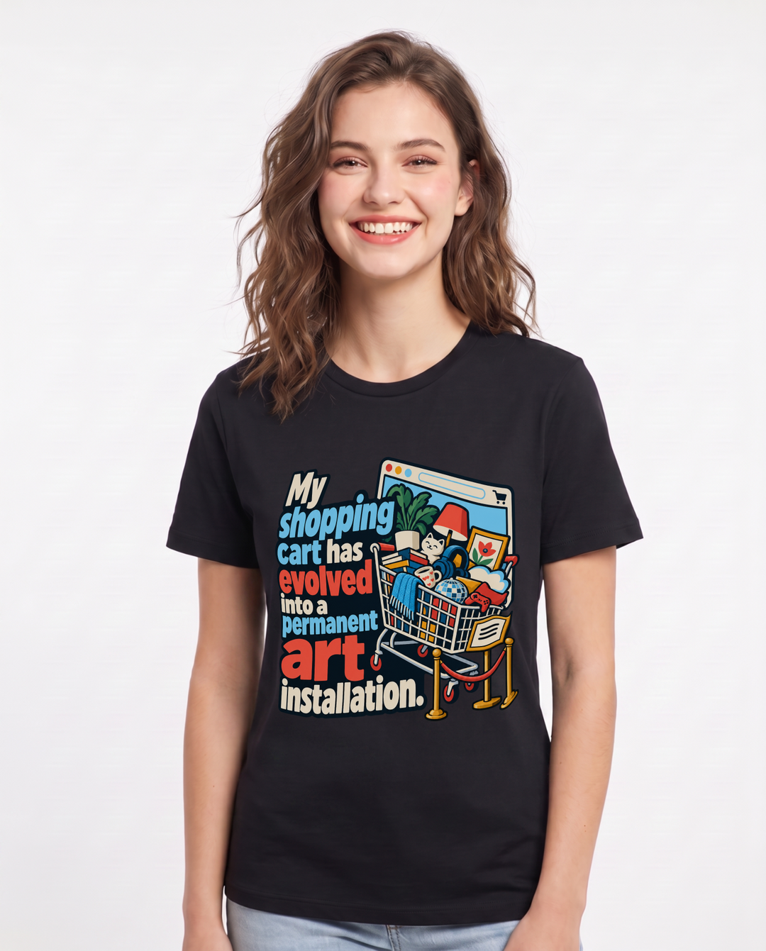 Meme Black T-Shirt for Women – Everyday Expression Graphic Tee product image 3