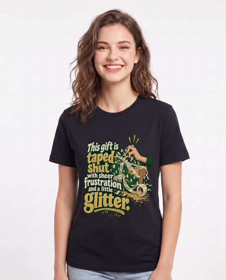 Christmas Black T-Shirt for Women – Holiday Theme Graphic Tee product image 3