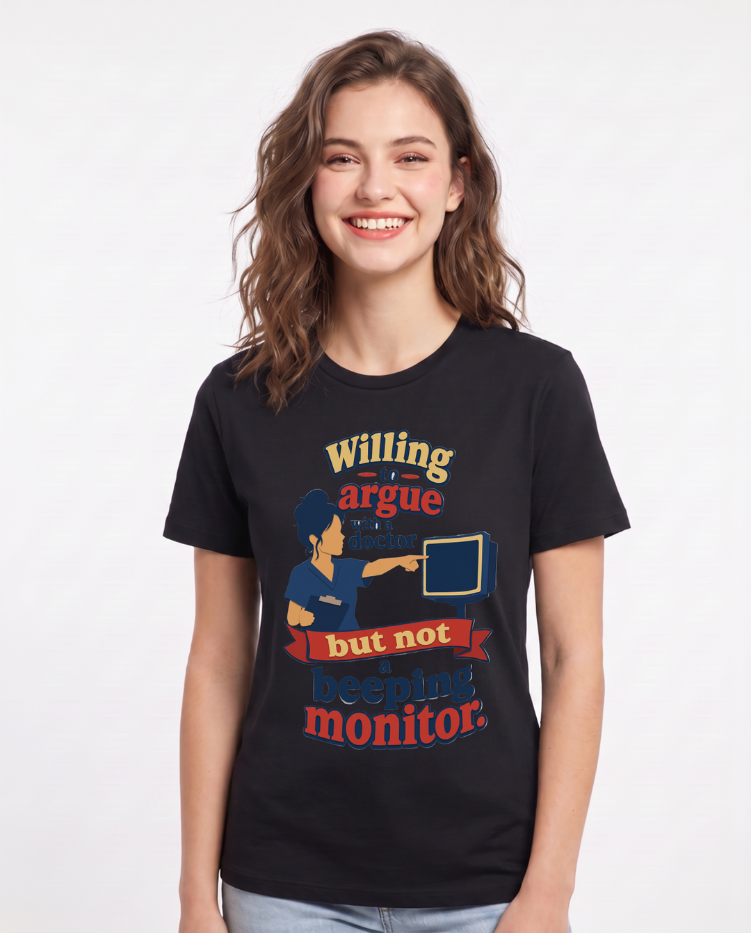 Nurse Black T-Shirt for Women – Nursing Life Graphic Tee product image 3