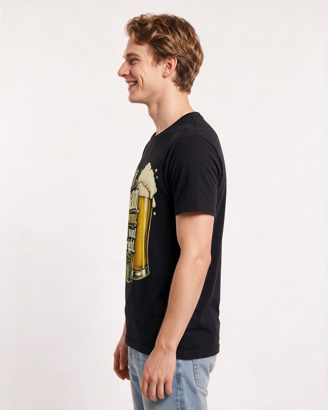 Beer Black T-Shirt for Men – Everyday Expression Graphic Tee product image 2