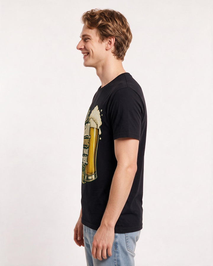 Beer Black T-Shirt for Men – Everyday Expression Graphic Tee product image 2