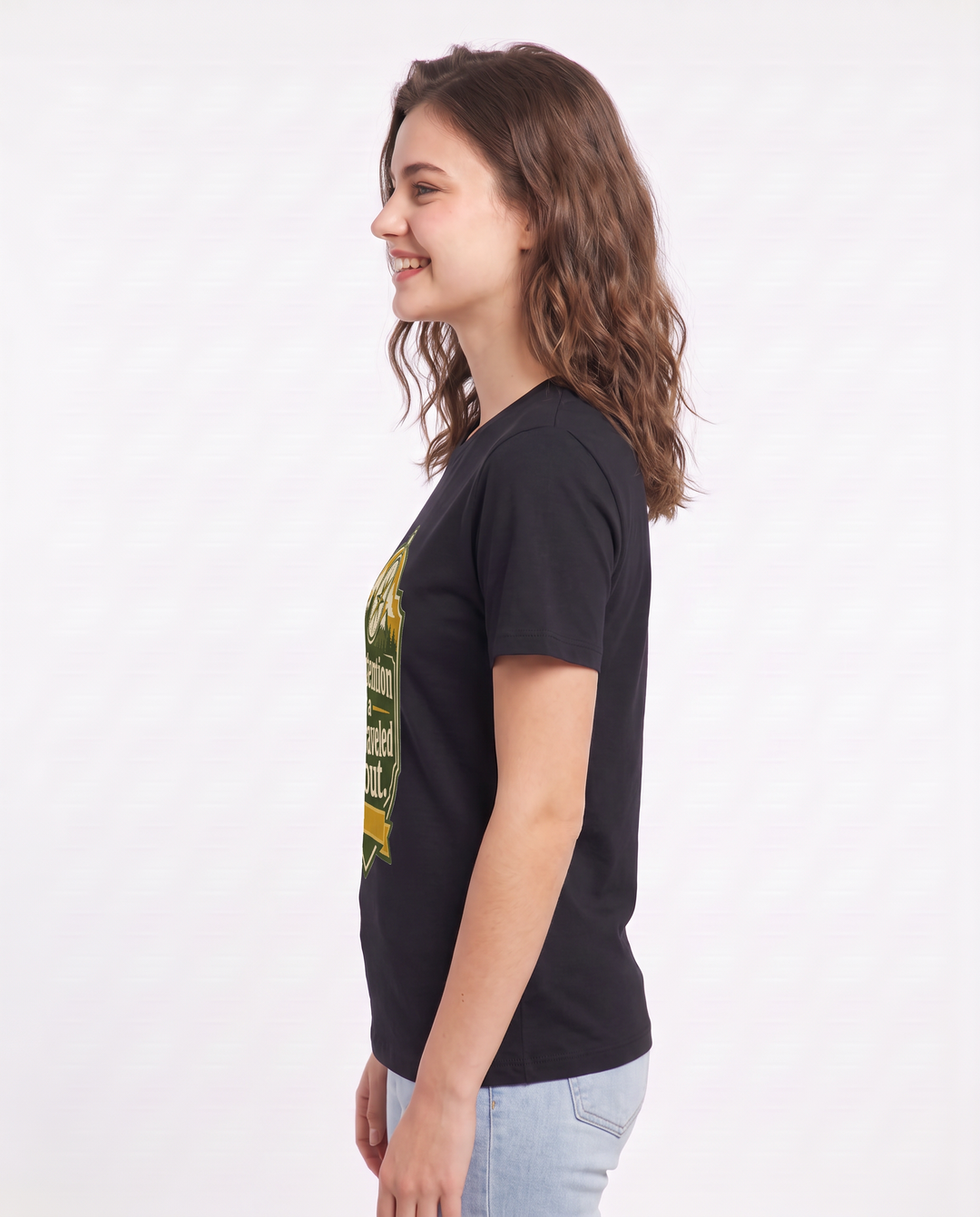 Graphic Women's Black T-Shirt - My attention is a well-traveled scout. product image 2