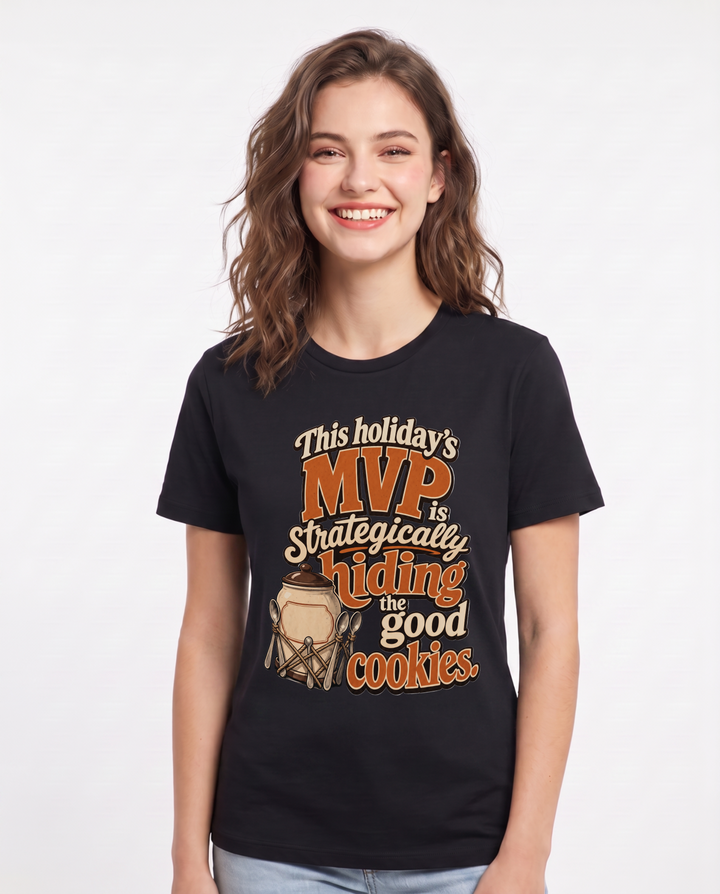 Christmas Black T-Shirt for Women – Holiday Theme Graphic Tee product image 3