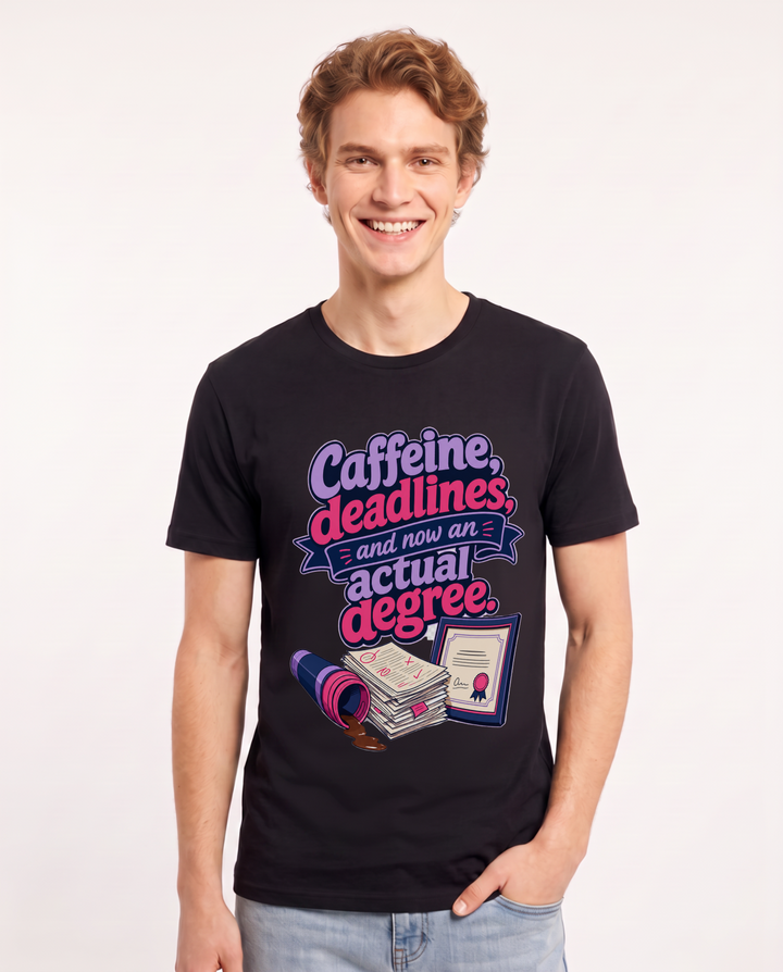 Graduation Black T-Shirt for Men – Everyday Expression Graphic Tee product image 3