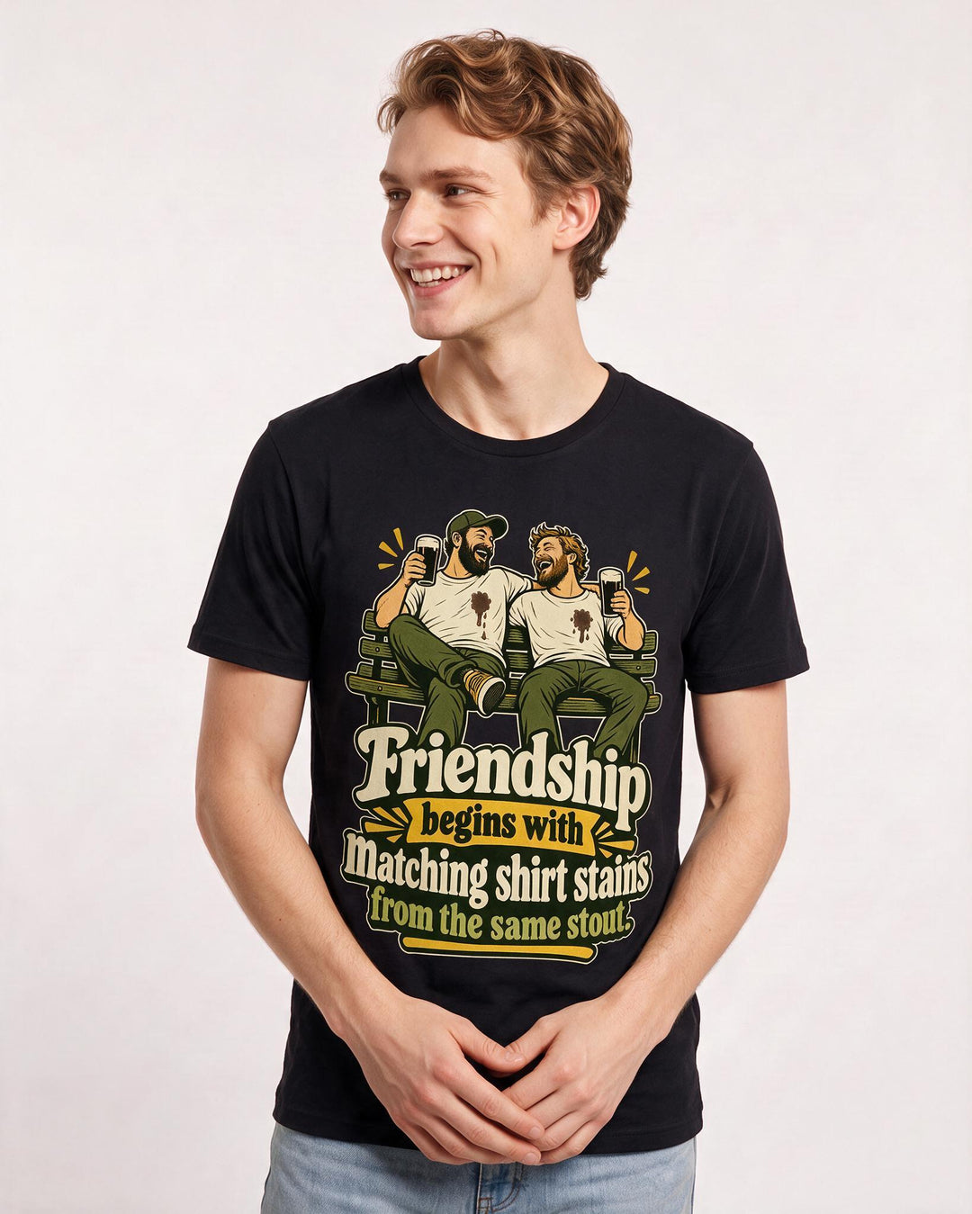Beer Black T-Shirt for Men – Everyday Expression Graphic Tee product image 1