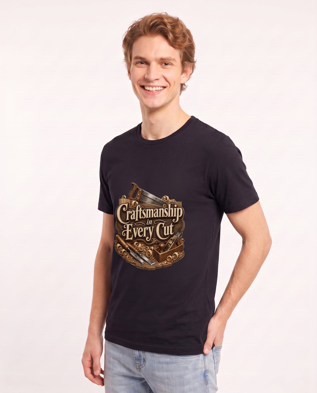 Craftsmanship in Every Cut Men's Black T-Shirt product image 3