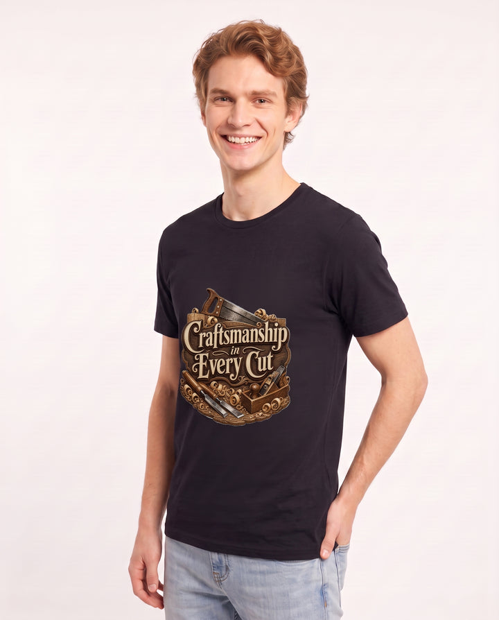 Craftsmanship in Every Cut Men's Black T-Shirt product image 3
