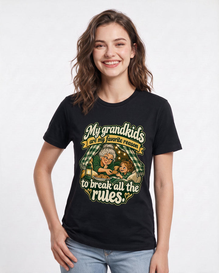 Grandparent Black T-Shirt for Women – Everyday Expression Graphic Tee product image 1