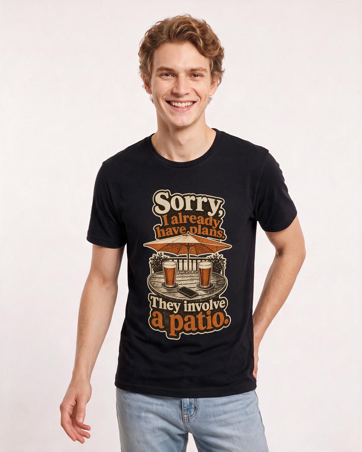Beer Men's Black T-Shirt – Sorry, I already have plans. They product image 3