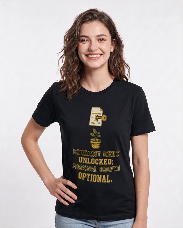 Graduation Black T-Shirt for Women – Everyday Expression Graphic Tee product image 1