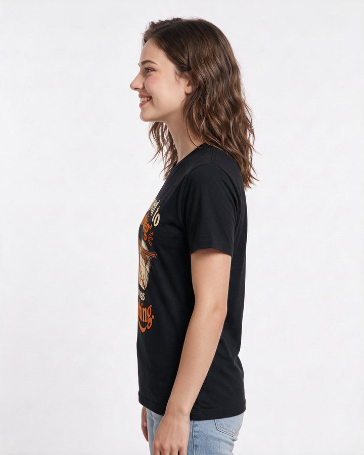 Couples Black T-Shirt for Women – Everyday Expression Graphic Tee product image 2