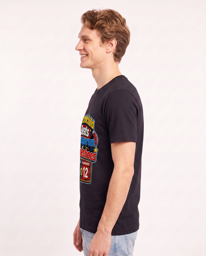 Grandchild Beats Grandparent at Horseshoes Men's Black T-Shirt product image 3