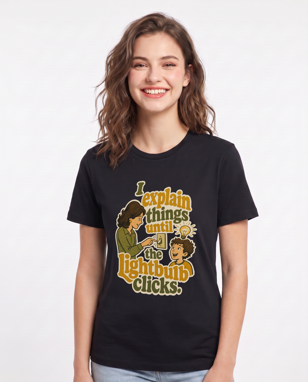 Teacher Black T-Shirt for Women – Everyday Expression Graphic Tee product image 1