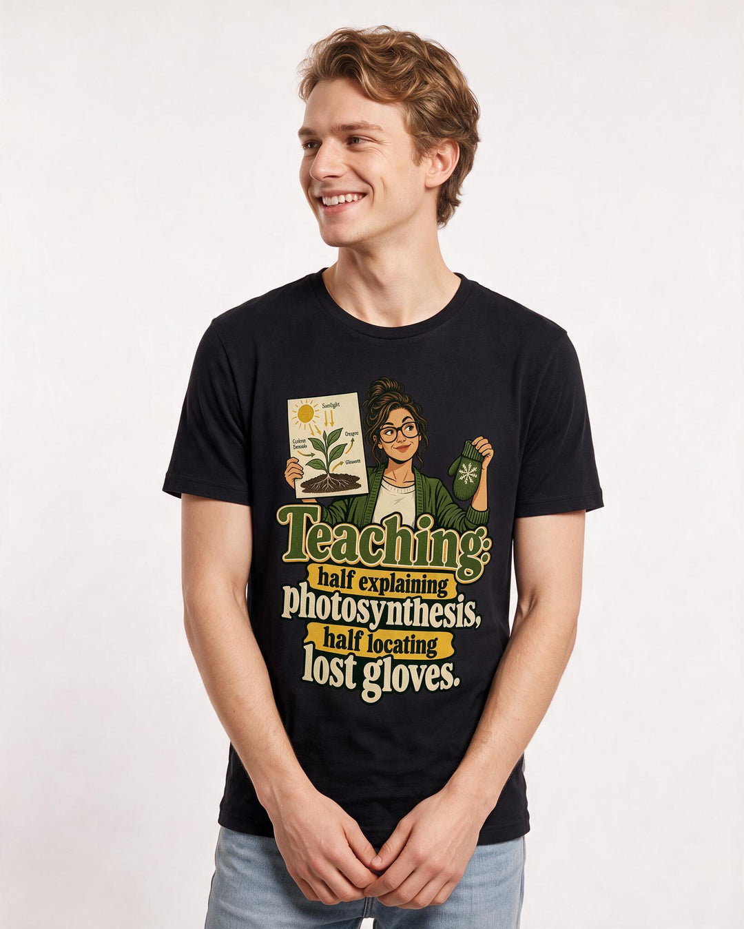 Teacher Black T-Shirt for Men – Everyday Expression Graphic Tee product image 1