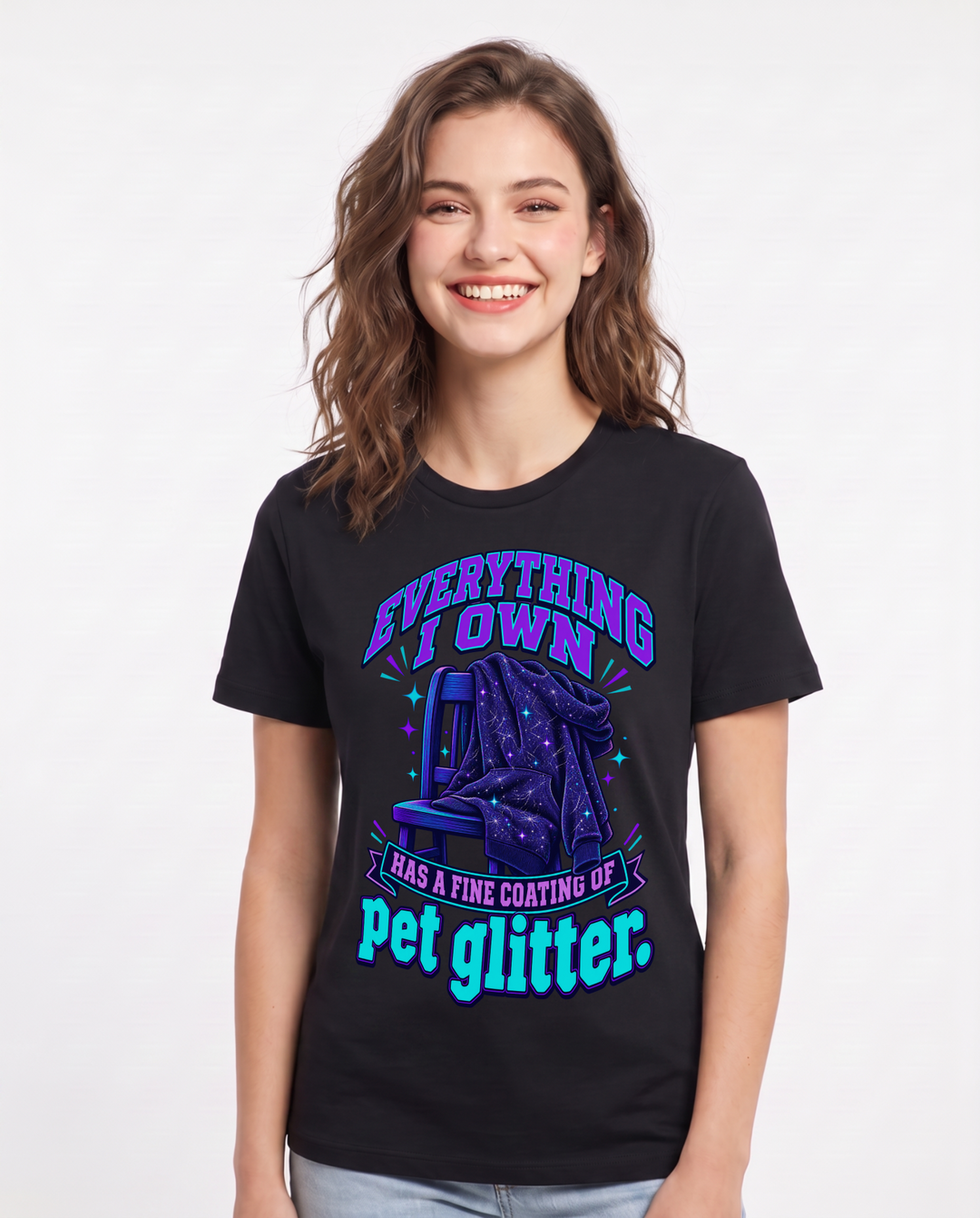 Cat Lover Black T-Shirt for Women – Everyday Expression Graphic Tee product image 3