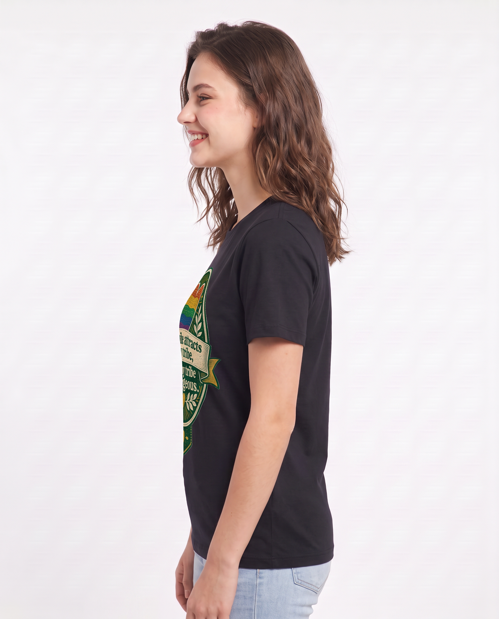 Graphic Women's Black T-Shirt - My vibe attracts my tribe, and my product image 2