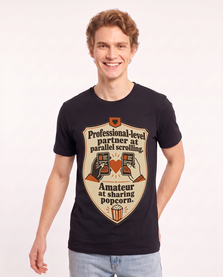 Couples Men's Black T-Shirt - Professional-level partner at parallel product image 3