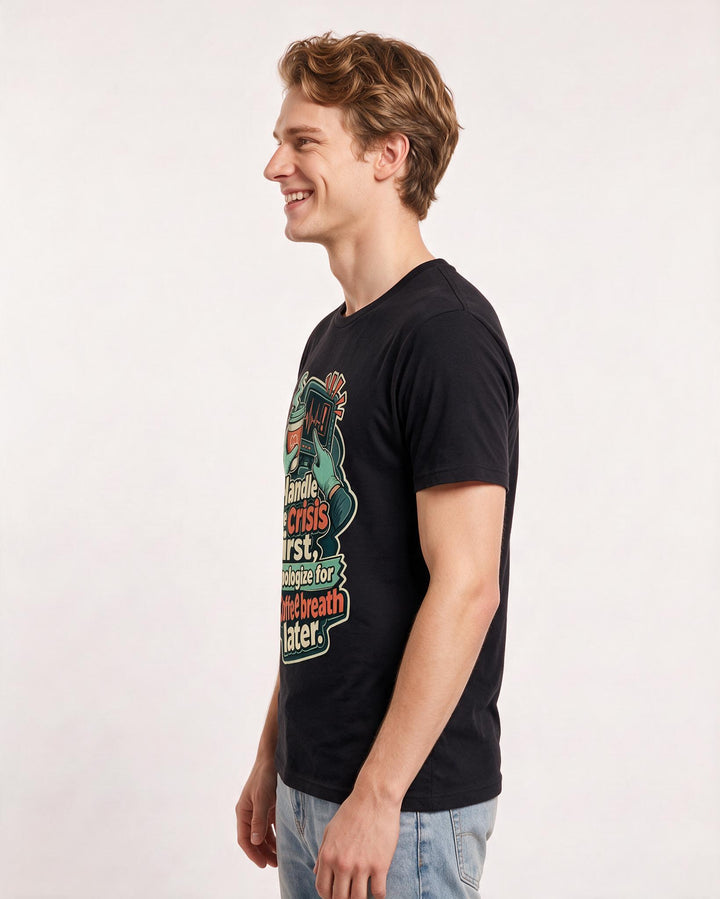 Nurse Black T-Shirt for Men – Nursing Life Graphic Tee product image 2
