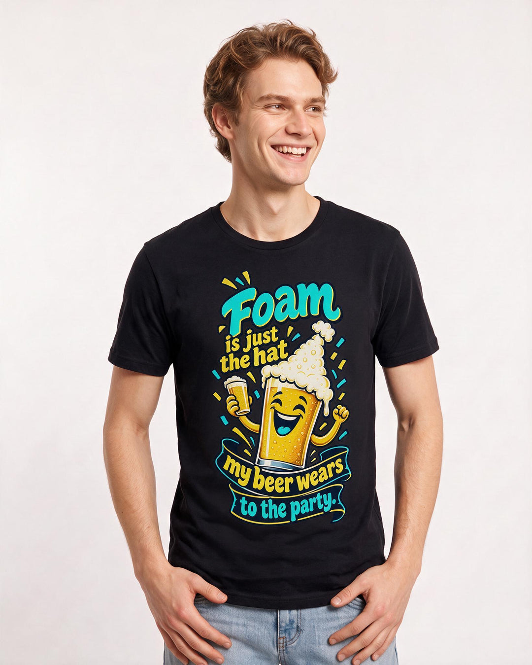 Beer Black T-Shirt for Men – Everyday Expression Graphic Tee product image 1
