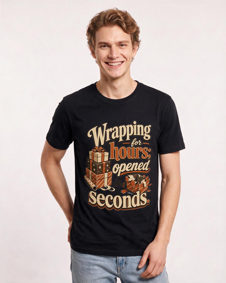 Christmas Black T-Shirt for Men – Holiday Theme Graphic Tee product image 1