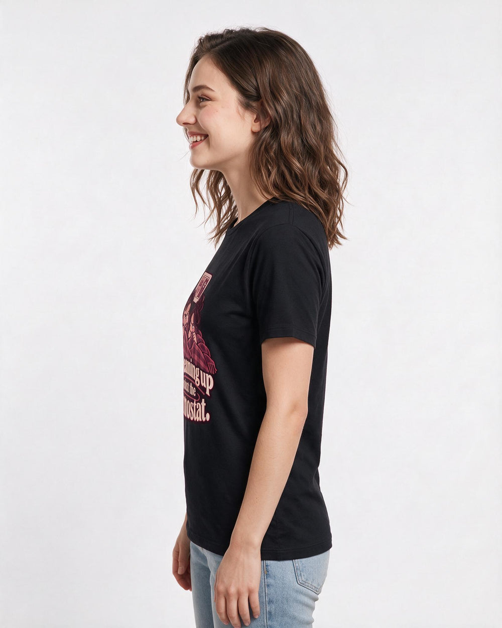 Couples Black T-Shirt for Women – Everyday Expression Graphic Tee product image 2