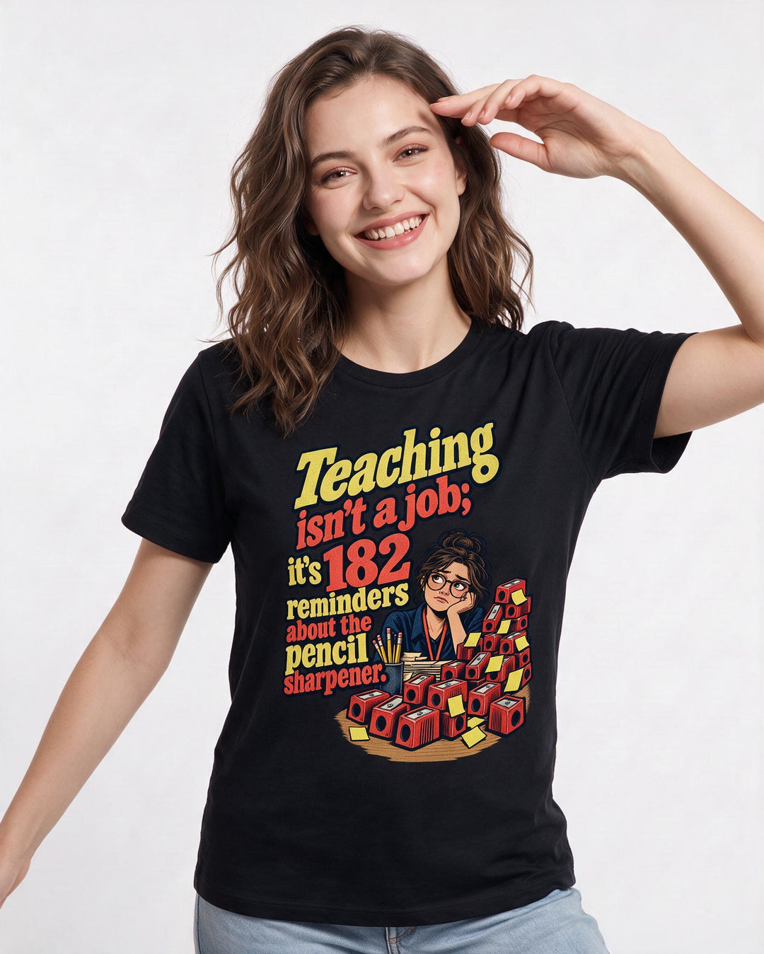 Teacher Black T-Shirt for Women – Everyday Expression Graphic Tee product image 1