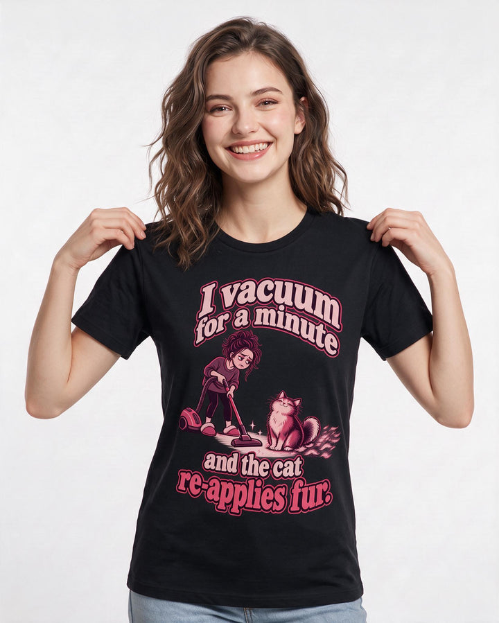Cat Lover Black T-Shirt for Women – Everyday Expression Graphic Tee product image 1