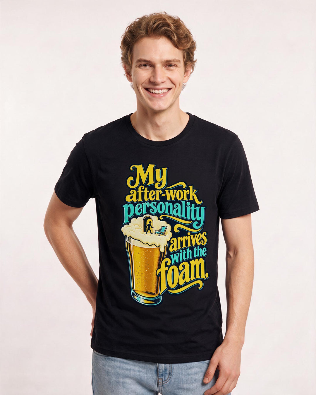 Beer Black T-Shirt for Men – Everyday Expression Graphic Tee product image 1