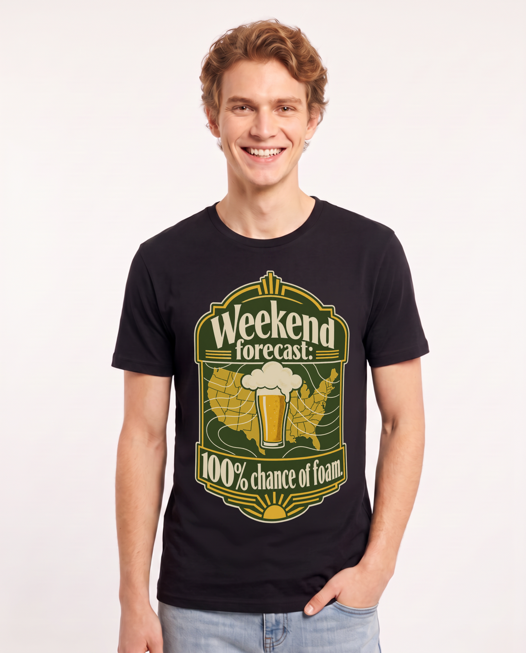 Beer Black T-Shirt for Men – Everyday Expression Graphic Tee product image 3