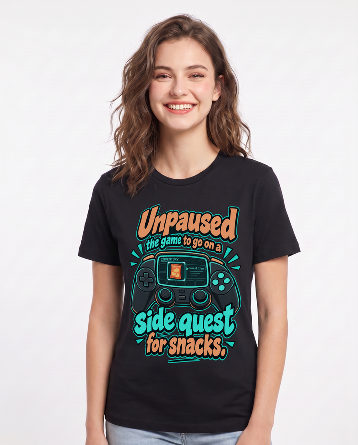 Gaming Black T-Shirt for Women – Game Night Graphic Tee product image 3