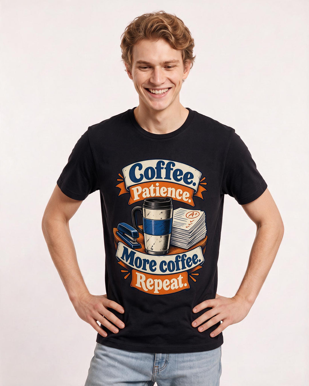 Teacher Black T-Shirt for Men – Everyday Expression Graphic Tee product image 1