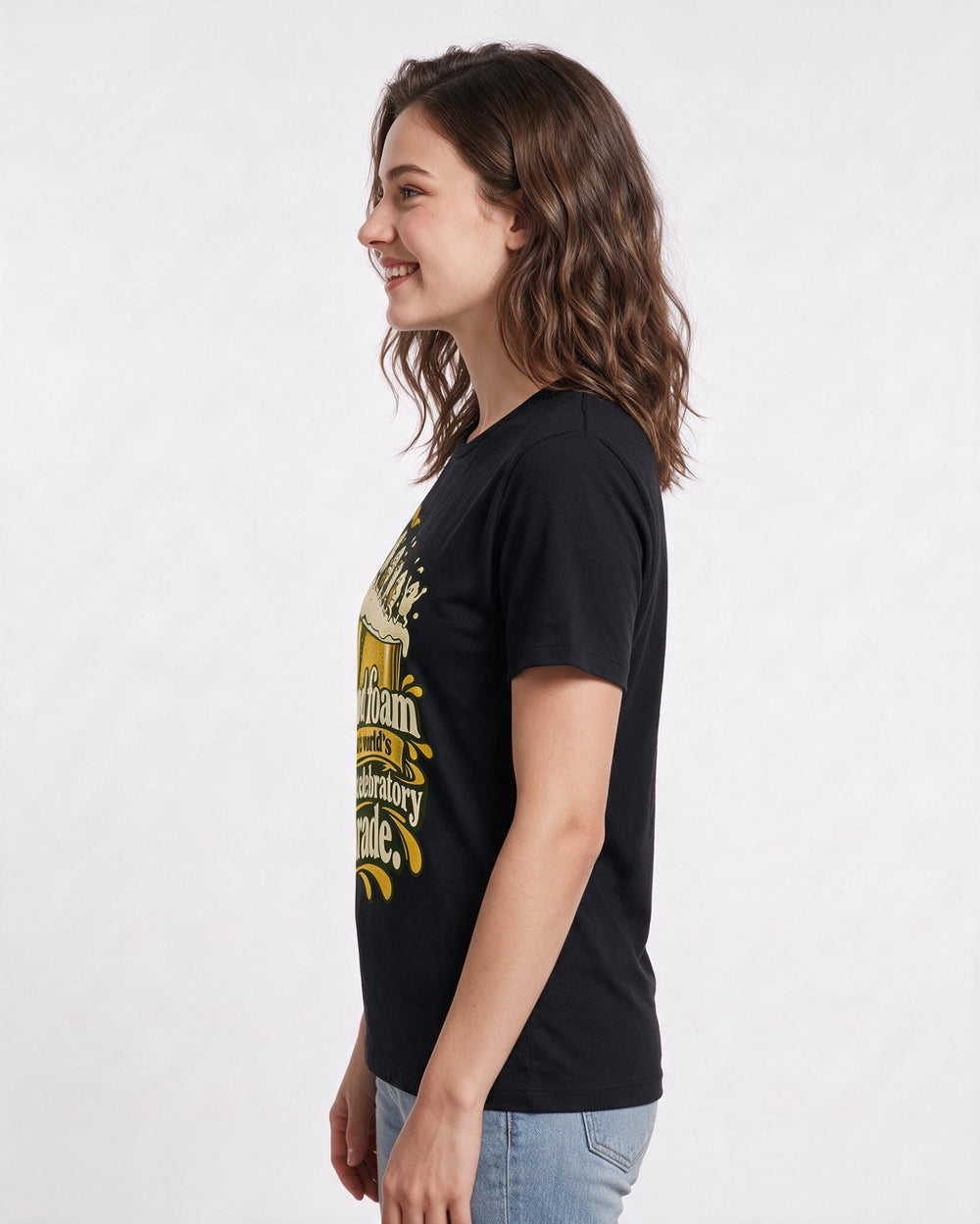 Beer Black T-Shirt for Women – Everyday Expression Graphic Tee product image 2