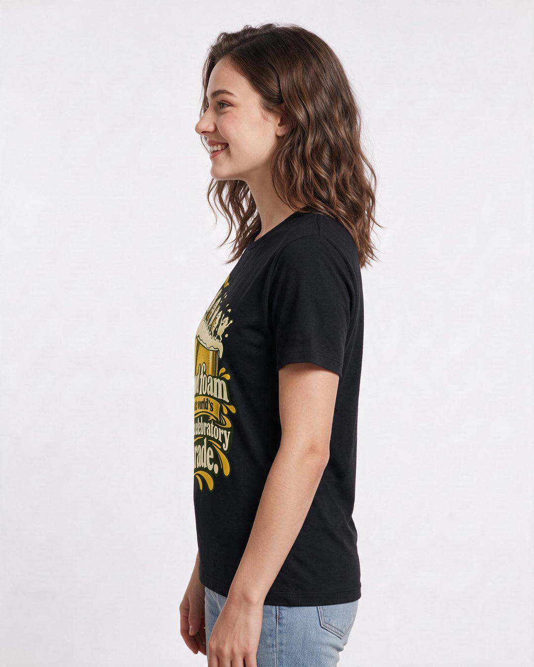 Beer Black T-Shirt for Women – Everyday Expression Graphic Tee product image 2