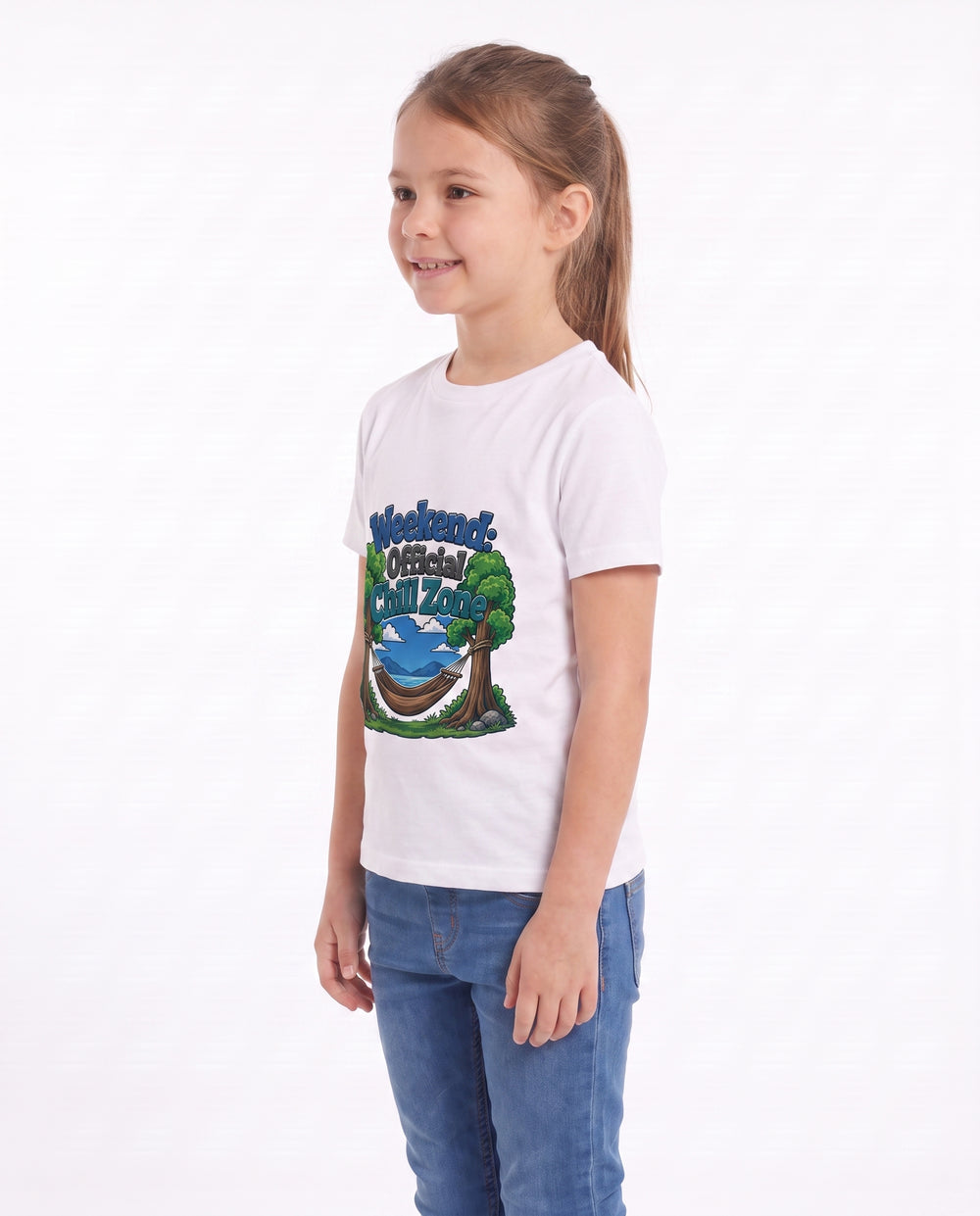 Weekend: Official Chill Zone White T-Shirt mockup 2