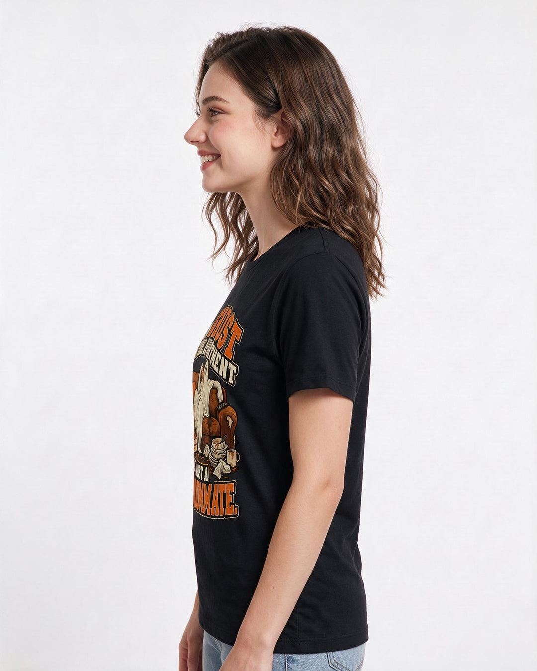 Halloween Black T-Shirt for Women – Halloween Theme Graphic Tee product image 2