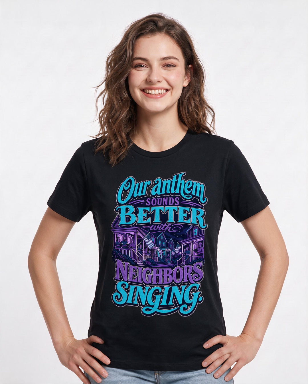Patriotic Black T-Shirt for Women – Everyday Expression Graphic Tee product image 1