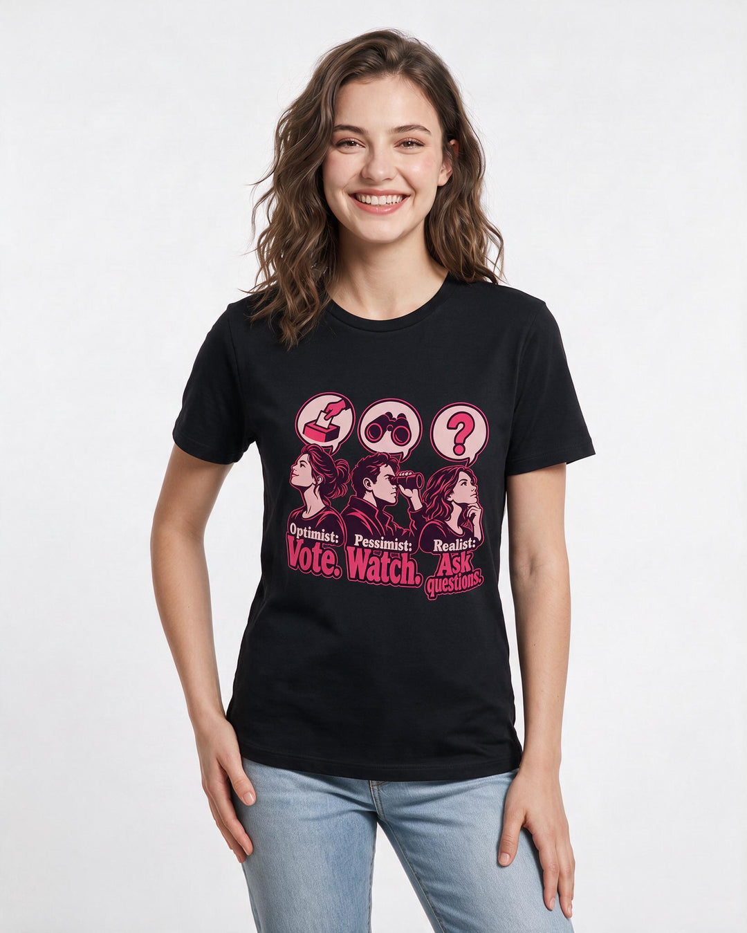 Political Statement Black T-Shirt for Women – Everyday Expression Graphic Tee product image 1