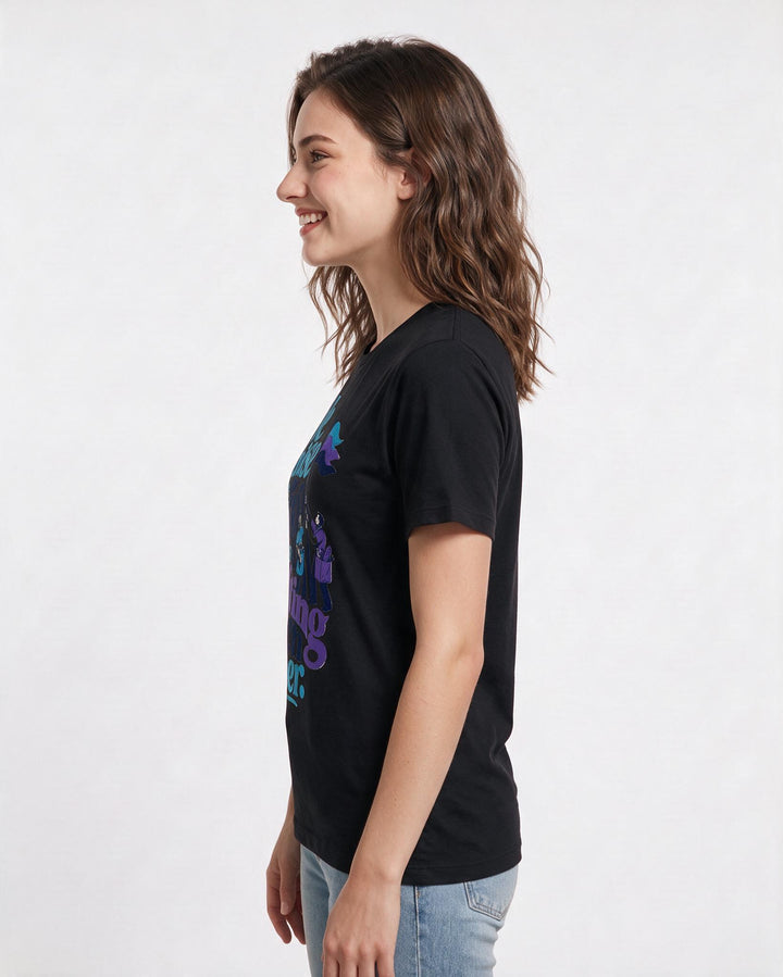 Patriotic Women's Black T-Shirt – We raise the flag by lifting each other. product image 2