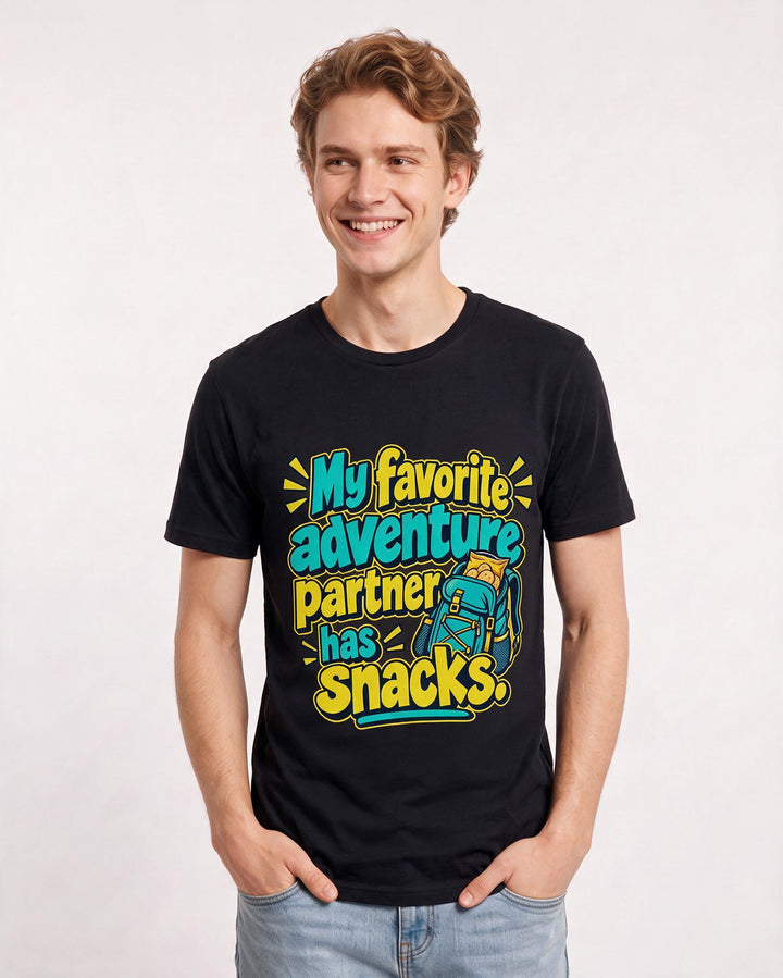 Couples Black T-Shirt for Men – Everyday Expression Graphic Tee product image 1