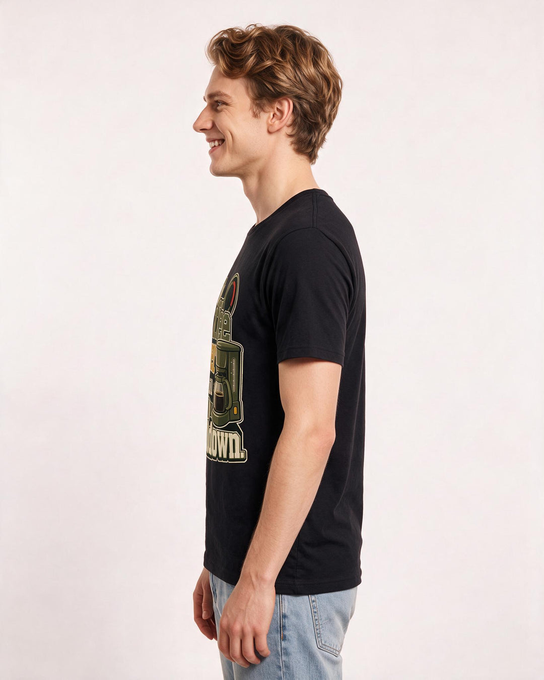 Gaming Men's Black T-Shirt – My coffee timer is still on cooldown. product image 2