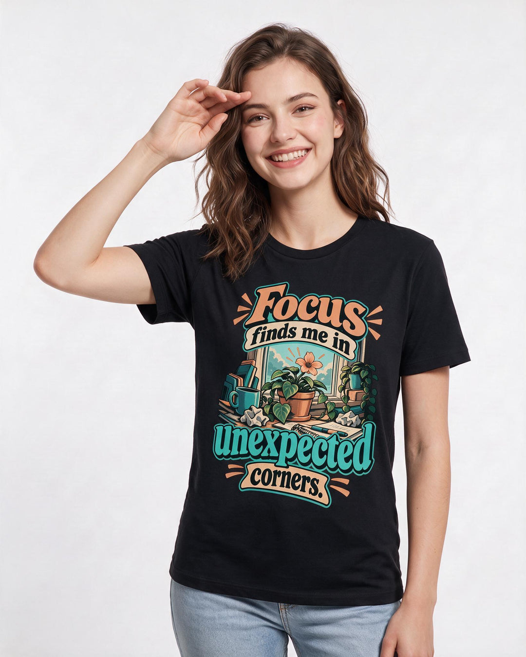 Neurodiversity Black T-Shirt for Women – Everyday Expression Graphic Tee product image 1