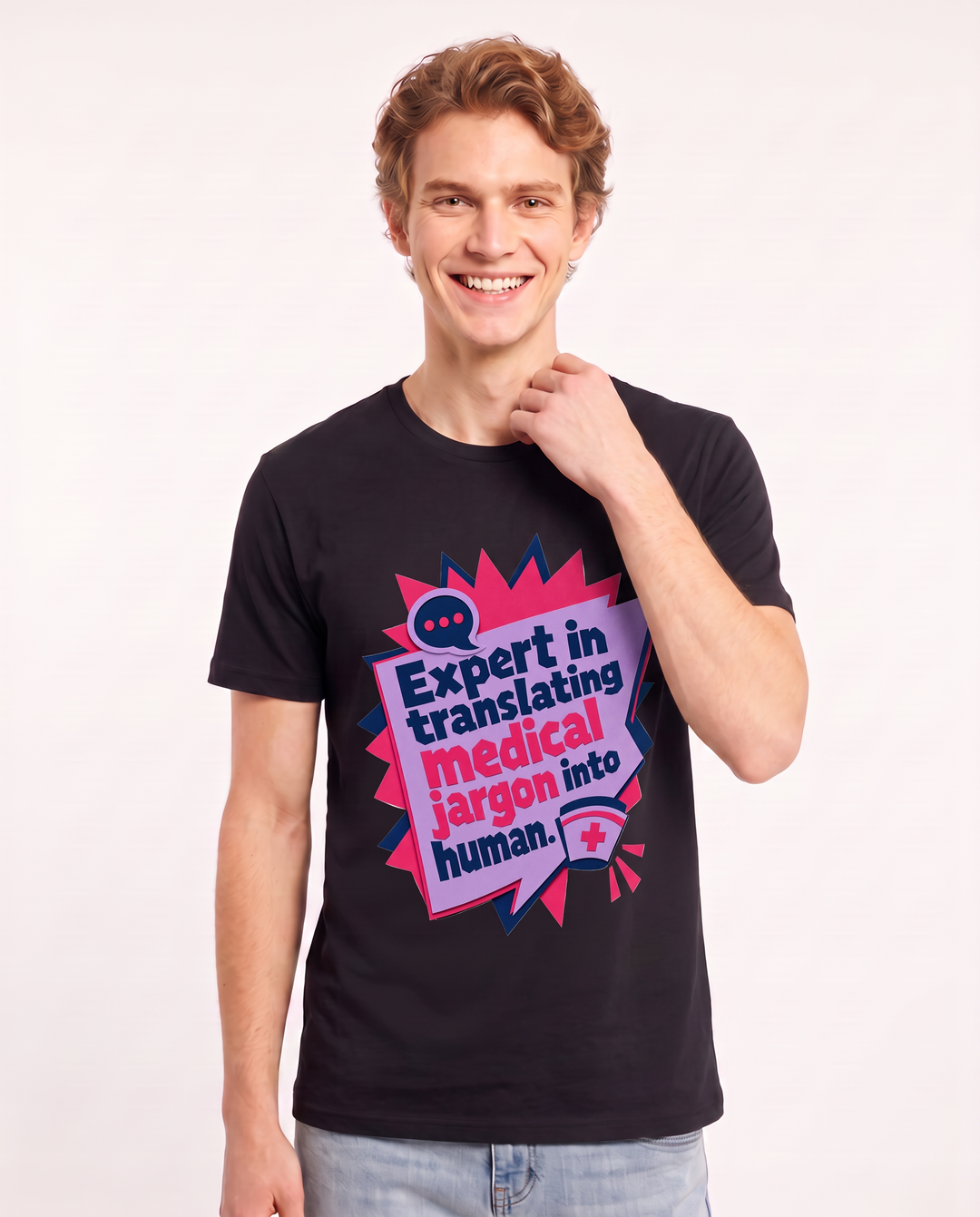 Nurse Gift Men's Black T-Shirt - Expert in translating medical jargon product image 3