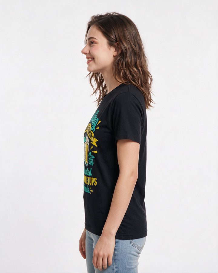 Beer Black T-Shirt for Women – Everyday Expression Graphic Tee product image 2