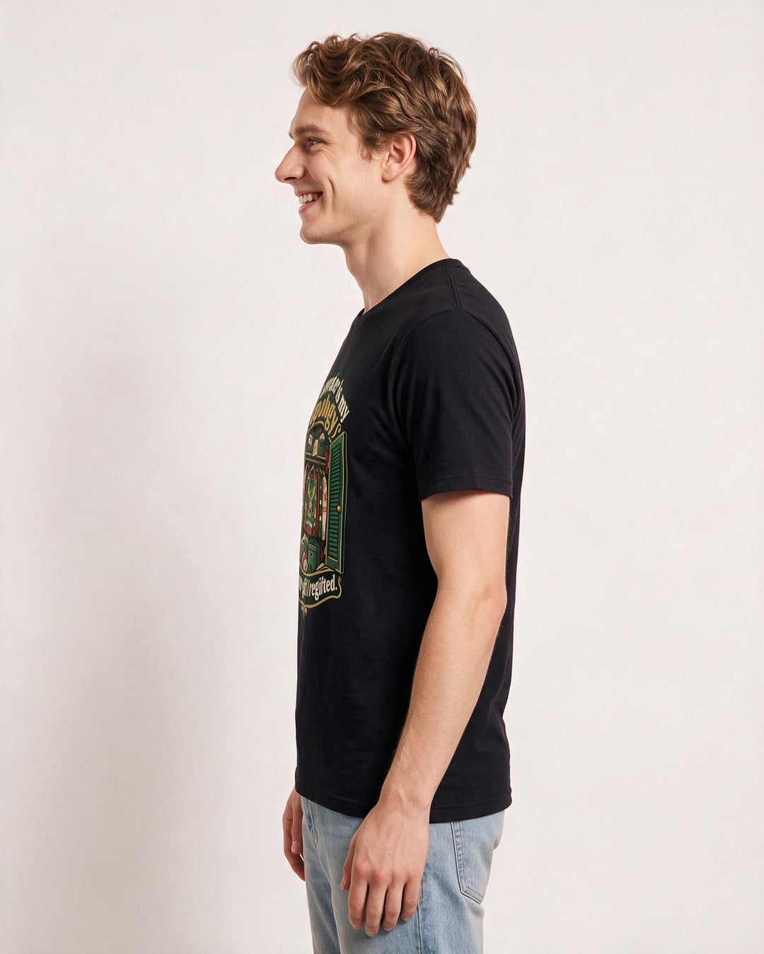 Christmas Black T-Shirt for Men – Holiday Theme Graphic Tee product image 2