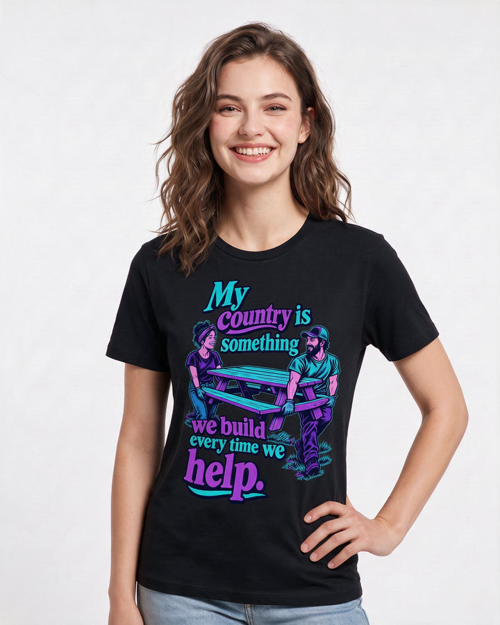 Patriotic Black T-Shirt for Women – Everyday Expression Graphic Tee product image 1