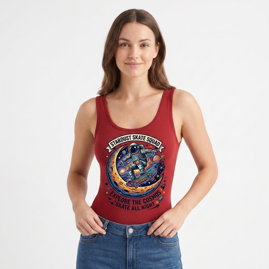 Round Neck Sleeveless Round-Neck Tank Bodysuit mockup 1