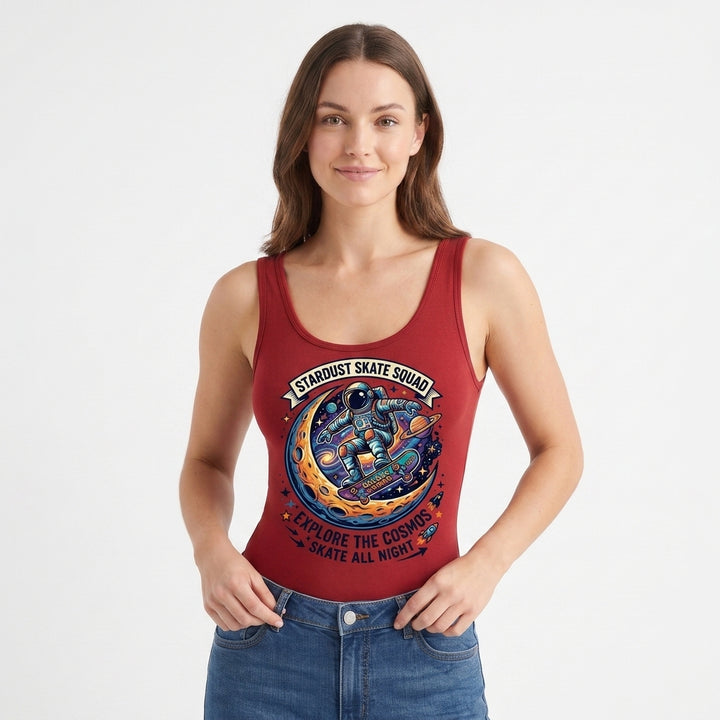 Round Neck Sleeveless Round-Neck Tank Bodysuit mockup 1