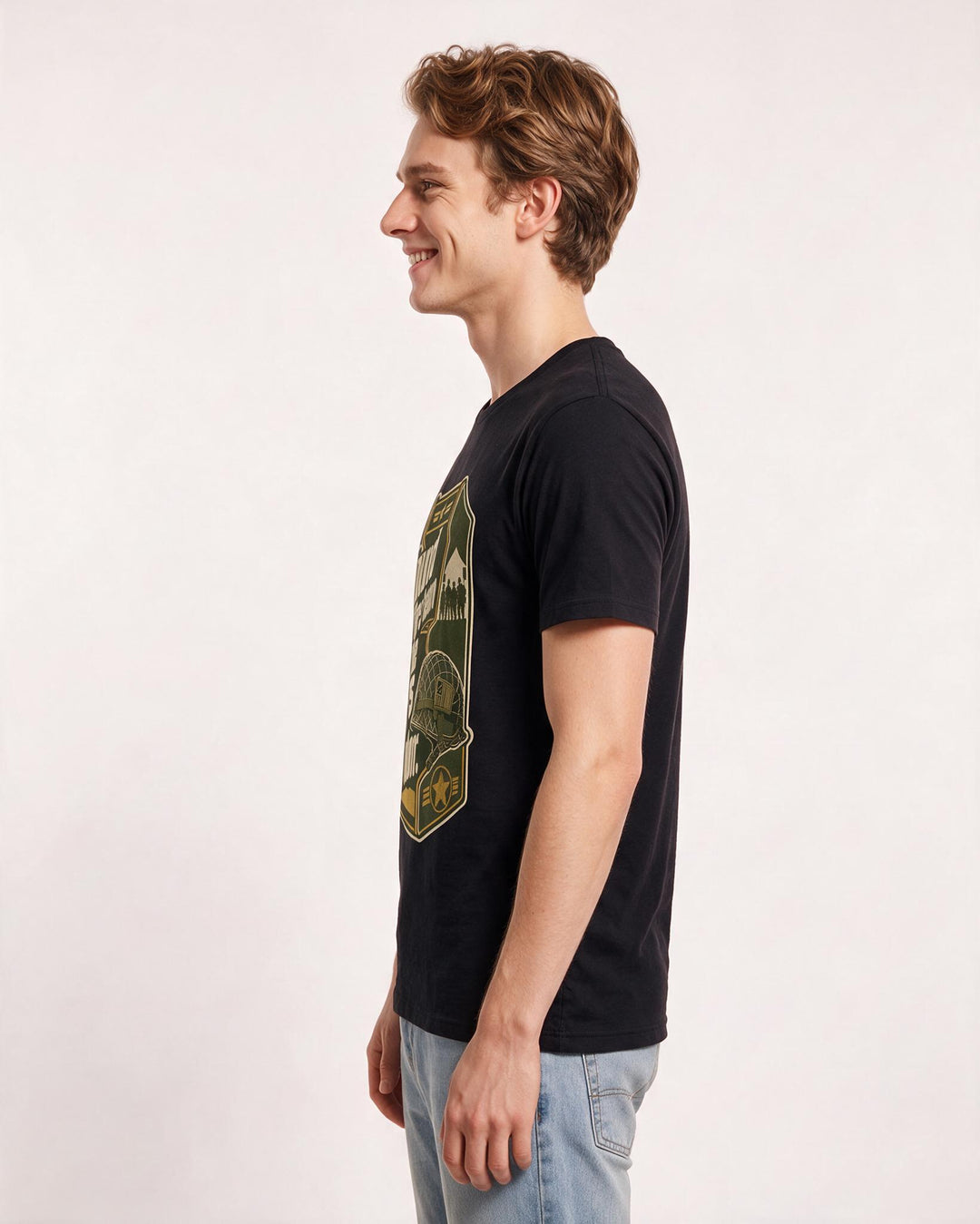 Graphic Men's Black T-Shirt - Found my fire team in the guys next product image 2
